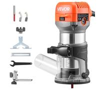 VEVOR, fresadora de sobremesa, 710 W, con control de velocidad, fresadora de bordes con base fija y sistema de aspiración de polvo, guía paralela, máquina de fresado para el trabajo de la madera, para