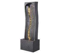 VEVOR Fuente de Agua para Exteriores, 98 cm de Altura, Fuente de Cascada Moderna de Una Sola Capa con Base de Roca, Luz LED y Bomba para Jardín, Patio, Decoración del Hogar, Exterior, Negro