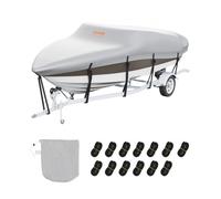 VEVOR Funda impermeable para barcos 518-579 cm de largo 243 cm de ancho 600D Oxford V-Hull Funda protectora para barcos Anti-UV con bolsa de amarre Remolque de lanchas yates