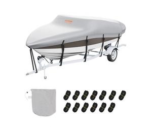 VEVOR Funda impermeable para barcos 518-579 cm de largo 243 cm de ancho 600D Oxford V-Hull Funda protectora para barcos Anti-UV con bolsa de amarre Remolque de lanchas yates