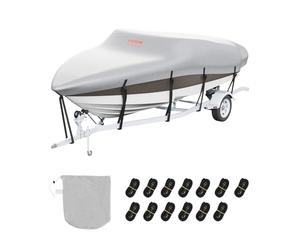 VEVOR Funda Impermeable para Barcos 518-579 cm de Largo 243 cm de Ancho 600D Oxford V-Hull Funda Protectora para Barcos Anti-UV con Bolsa de Amarre Remolque de lanchas Yates