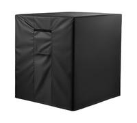 VEVOR Funda para Aire Acondicionado, 914 x 914 x 1010 mm, Poliéster Impermeable de Tres Capas, Cordón en La Parte Inferior con Clips de Resorte, Universal, para Exteriores, Color Negro, 4 Lados