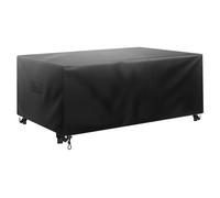 VEVOR Funda para Muebles de Patio, 420D, Resistente, Impermeable, para Mesa de Comedor y Sillas de Exterior, Rectangular, Grande, con Ventilación para Todo Tipo de Clima, 249 x 198 x 81 cm, Negro