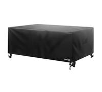VEVOR Funda para Muebles de Patio, 420D, Resistente, Impermeable, para Mesa de Comedor y Sillas de Exterior, Rectangular, Grande, con Ventilación a Todo Tipo de Clima, 320 x 150 x 71 cm, Negro