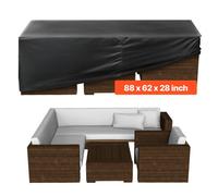 VEVOR Funda para Muebles de Patio, 420D, Resistente, Impermeable, para Mesa de Comedor y Sillas de Exterior, Rectangular, Grande, con Ventilación para Todo Tipo de Clima, 224 x 158 x 71 cm, Negro