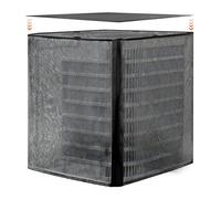 VEVOR Funda Protectora para Aire Acondicionado de Exterior, 914 x 914 x 1010 mm, de Dos Capas, con Techo Extraíble, de Poliéster Resistente al Agua y Malla Transpirable, Universal, Color Negro