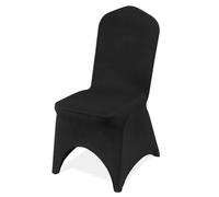 VEVOR Fundas para Sillas de Boda 50 Piezas Fundas para Sillas Negras Fundas para Sillas de Lycra Sillas Sin Brazos Poliéster y Elastano Frente Arqueado Elástico Decoración de Celebración de Noche