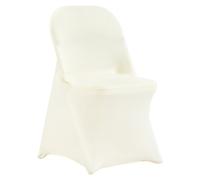 VEVOR Fundas para Sillas Plegables de Spandex Elástico, Funda para Silla Ajustable Universal, Fundas Protectoras Lavables Extraíbles, para Bodas, Fiestas 400 x 420 x 770(30 Piezas Blanco Marfil)