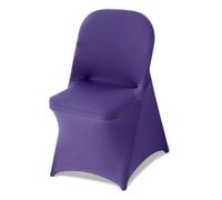 VEVOR Fundas Sillas de Comedor 50 Piezas, Funda para Sillones Elástica de Poliéster y Elastano, para Sillas de Hasta 45 x 46 x 77 cm, Tela Suave y Transpirable, para Boda, Fiestas, Banquetes, Púrpura