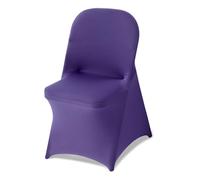 VEVOR Fundas Sillas de Comedor 50 Piezas, Funda para Sillones Elástica de Poliéster y Elastano, para Sillas de hasta 45 x 46 x 77 cm, Tela Suave y Transpirable, para Boda, Fiestas, Banquetes, Púrpura