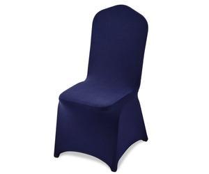 VEVOR Fundas Sillas de Comedor 50 Piezas, Funda para Sillones Elástica de Poliéster y Elastano, para Sillas de Hasta 51 x 45 x 95 cm, Tela Suave y Transpirable, para Boda, Banquetes, Azul Marino