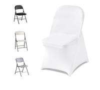 VEVOR Fundas Sillas de Comedor,Funda para Sillones Elástica de Poliéster y Elastano (32, Blanco, 450 x 460 x 770 mm (máx.))