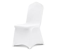 VEVOR Fundas Sillas de Comedor,Funda para Sillones Elástica de Poliéster y Elastano, para Sillas de hasta 45 x 46 x 77 cm, Tela Suave y Transpirable, para Boda (105, Blanco, 510 x 450 x 950 mm (máx)