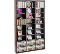 VEVOR Gabinete de almacenamiento multimedia, estante para DVD de 9 capas con capacidad para 756 CD, estantes para CD ajustables, 27 compartimentos, protege y organiza colecciones de música, películas,
