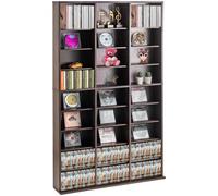 VEVOR Gabinete de almacenamiento multimedia, estante para DVD de 9 capas con capacidad para 756 CD, estantes para CD ajustables, 27 compartimentos, protege y organiza colecciones de música, películas,