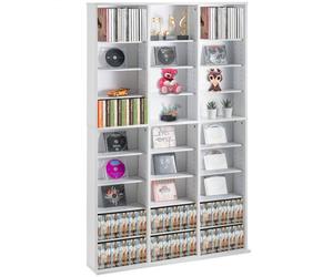 VEVOR Gabinete de almacenamiento multimedia, estante para DVD de 9 capas con capacidad para 756 CD, estantes para CD ajustables con 27 compartimentos, protege y organiza colecciones de música, películ