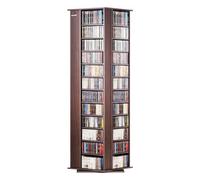 VEVOR Gabinete de almacenamiento multimedia, torre multimedia giratoria, capacidad para hasta 1040 CD, protege y organiza colecciones de música, películas, videojuegos o recuerdos - Espresso
