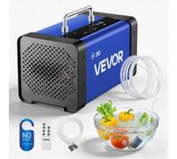 VEVOR Generador de Ozono 30000 mg/h con 6 Tubos de Cuarzo, Control Remoto, Doble Modo, Máquina de Ozono con Doble Manguera, Difusores de Corindón, Cobertura hasta 250 m², para Cocina Hogar Oficina