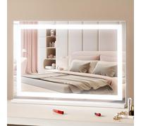 VEVOR Gran Espejo de Maquillaje Iluminado con Tres Modos de Iluminación de Color, LED Luces, Aumento de 5X, Puerto USB, Control Táctil Inteligente, Montaje en Pared de Escritorio, 800 x 120 x 572 mm
