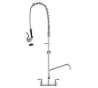 VEVOR - Grifo de cocina comercial con rociador extraíble para prelavado, 118 cm de altura, 203 mm de distancia al centro, caño giratorio de 305 mm, grifo de cocina de latón para montaje en encimera, c