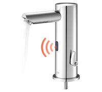 VEVOR - Grifo de lavabo sin contacto, grifo con sensor para baño, grifo automático para lavabo, monomando de control sin contacto, grifo alimentado por batería, acabado en níquel cepillado