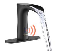 VEVOR - Grifo de lavabo sin contacto ( mate). Grifo automático para baño, grifo con sensor y placa de cobertura, grifo alimentado por batería, ideal para lavabo, inodoro y lavamanos