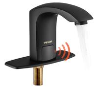 VEVOR - Grifo de lavabo sin contacto ( mate). Grifo de lavabo automático para baño, con sensor de activación sin contacto (agua fría/caliente), funciona con batería. También apto para inodoros