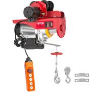 VEVOR - Grúa eléctrica de 800 kg / 1700 lbs, 1300 W, Cabrestante eléctrico doble, 12 m / 40 pies, Cabrestante eléctrico, Transpaleta eléctrica, Soportes de paleta de acero, Palanca, Equipo de elevació