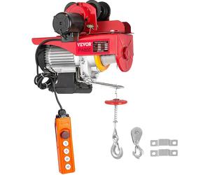VEVOR - Grúa eléctrica de 800 kg / 1700 lbs, 1300 W, Cabrestante eléctrico doble, 12 m / 40 pies, Cabrestante eléctrico, Transpaleta eléctrica, Soportes de paleta de acero, Palanca, Equipo de elevació