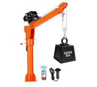 VEVOR Grúa Eléctrica para Camioneta 998 kg con Control Remoto, Plegable, con Control con Cable e Inalámbrico, Pluma Telescópica, Giro de 360° y Sistema de Doble Cable para Motores y Equipos Pesados