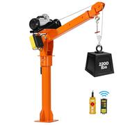 VEVOR Grúa Eléctrica para Camioneta Capacidad 998 kg, Control Remoto con Cable e Inalámbrico, Polipasto Eléctrico, Pluma Telescópica 360°, Base Plegable de Acero, Grúa Pickup para Elevación de Equipos