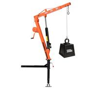VEVOR Grúa para Camioneta Capacidad de Carga 227 kg, con Gato Hidráulico 8T, Cabrestante Manual, Base de Acero, Pluma Telescópica Rotación 360°, Grúa Pickup para Elevación de Equipos, Fardos de Pienso