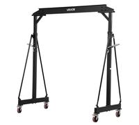 VEVOR Grúa portátil de estructura en V con capacidad de carga de 1995,81 kg, grúa de carga de acero con ajuste de altura de 251-371 cm, grúa de taller robusta. Incluye ruedas giratorias de 360° con fr