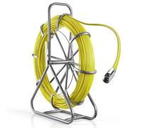 VEVOR Guía Pasacables de 6,3 mm 152 metros, Cable de Fibra de Vidrio con Contenedor, Terminales Intercambiables, Marca de Longitud, Herramientas de Electricista, para Pared Tubo Construcción Eléctrica