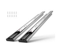 VEVOR Guías para Cajones 10 Pares Guías para Cajones de Bolas 609,6 mm Cierre Suave y Silencioso 45,4 kg Riel Guía de Acero de Montaje Lateral Extensión Completa para Estante de Gabinete de Cocina