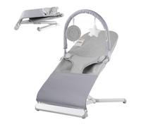 VEVOR Hamaca Plegable Portátil para Bebés de 0 a 9 Meses, con 2 Ángulos Reclinables y Barra de Juguetes Giratoria, Bolsa de Viaje para Interior y Exterior, Carga 9 kg, Gris Claro, 685 x 410 x 600 mm