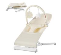 VEVOR Hamaca Plegable Portátil para Bebés de 0 a 9 Meses, con 2 Ángulos Reclinables y Barra de Juguetes Giratoria, con Bolsa de Transporte para Interiores y Exteriores, Beige, 685 x 410 x 600 mm