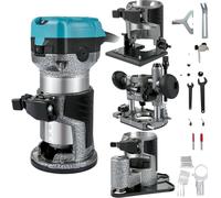 VEVOR, herramienta de fresadora de sobremesa, 710 W, para carpintería, con 3 portapinzas. Herramienta de fresadora para carpintería con base fija, de inmersión, de inclinación y de desplazamiento. Fre
