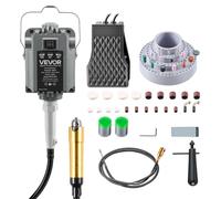 VEVOR, herramienta rotativa eléctrica, 1200 W, 30.000 RPM, herramienta rotativa con eje flexible y control mediante pedal, amoladora de pie con 112 accesorios, lijadora rápida para lijar, pulir y cort