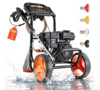 VEVOR Hidrolimpiadora de Alta Presión 2900 PSI 7 L/min, Lavadora de Gasolina de Alta Presión de Perfil Bajo con Bomba de Aluminio, Manguera de 7,9 m, 4 Boquillas, Ruedas para Coches Ventanas Paredes