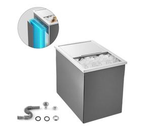 VEVOR Hielera Empotrable, 455 x 305 x 385 mm, de Acero Inoxidable, con Capacidad de 27,1 L y Tapa Deslizante para Exteriores. Incluye Tubo de Drenaje para Vino y Cerveza Fríos, Fácil de Instalar