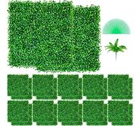 VEVOR Hierba Artificial Verde de 24 Piezas 25,4 x 25,4?cm, Panel de Boj de Hiedra Artificial de Alta Densidad contra UV y 100% PE, Plantas Artificiales Decorativas para Pared, Jardines, Patio Trasero