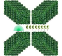 VEVOR Hierba Artificial Verde de 24 Piezas 61 x 40,6 cm, Panel de Boj de Hiedra Artificial de Alta Densidad contra UV y 100% PE, Plantas Artificiales Decorativas para Pared, Jardines, Patio Trasero