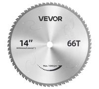 VEVOR Hoja de Sierra Circular Diámetro 355,6 x 25,4 mm 66 Dientes Metal, para Cortar Metales, Compatible con Sierra Ingletadora de Corte en Frío, Puntas de Cermet, Bajo Ruido, Ranuras de Ventilación