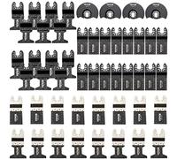 VEVOR Hojas de Sierra Multiherramienta Oscilante 50 pcs Hojas de Sierra Oscilante 1-3/4", 1-3/8", 3-1/2" Cuchillas de Herramientas Oscilantes Material de HCS + Acero Inoxidable para Madera y Metal