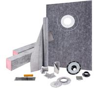 VEVOR Impermeabilizante Kit Ducha Kit Ducha Plato 90x150cm con Desagüe Desplazado PVC
