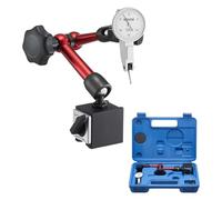 VEVOR Indicador de Cuadrante, con Base Magnética Universal y Estuche, Precisión de 0,01 mm, Rango 0 a 0,76 mm, Agarre de Microesferas, para Mecanizado, Reparaciones o Inspecciones de Laboratorio