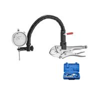 VEVOR Indicador de Cuadrante, con Brazo Flexible 360° y Abrazadera de Bloqueo 360°, Precisión de Medición 0,03 mm, Rango de Medición de 0 a 25,4 mm, con Estuche, para Mecanizado, Negro y Plata