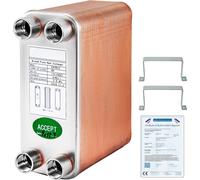 VEVOR, intercambiador de calor de placas de acero inoxidable B12-60, intercambiador de calor de 60 placas, intercambiador de calor de placas de 3,0 MPa, intercambiador de calor para calefacción