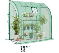 VEVOR, invernadero de 198x100x200 cm, invernadero de plástico, invernadero para tomates, invernadero para tomates con ventana, cubierta de PE, estante, puertas con cremallera enrollables, invernadero